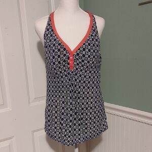 Beach House Bathing Suit Top 14 Built In Bra Navy Coral